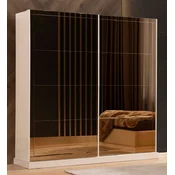 Casa Padrino luxury bedroom cabinet white/gold 200 x 69 x H. 218 cm - Wardrobe with 2 sliding doors - Bedroom furniture - Hotel furniture - Luxury furniture
