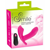 SMILE Gaćice - akumulator, bežični pričvršćeni vibrator (roza)