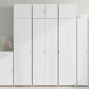 vidaXL Visoka omara bela 70x42,5x185 cm inženirski les