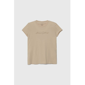 Majica kratkih rukava Armani Exchange za žene, boja: smeđa