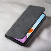 Infostyle Preklopna torbica Leather za Huawei Nova Y90 Črna/Ekološko usnje + TPU silikon