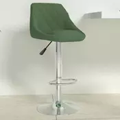 Vidaxl vidaXL Barski stolček temno zelenega žameta oblazinjen
