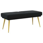 Vidaxl Dvojna klop Črna 120 x 45 x 46 cm Žamet