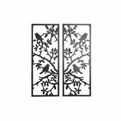 DKD Home Decor Stenska dekoracija DKD Home Decor (2 kosa) Kovinske ptice Shabby Chic (35 x 1,3 x 91 cm)