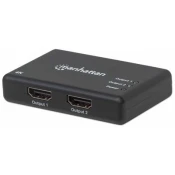 razdelnik MANHATTAN, 2x HDMI, 4K@30Hz, adapter za električno napajanje