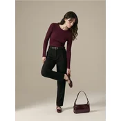 Sinsay - Barrel leg pantalone sa dodatkom viskoze - crno