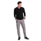 OMBRE Moške hlače z žepi V4 OM-PACG-0189 sive barve MDN124154 S