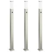 vidaXL vidaXL Stebričke s senzorjem 3 kosi 110 cm nerjaveče jeklo IP44, (5000296994)