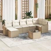 8 komada vrtni kauč set s jastučićima smeđi Poly Rattan