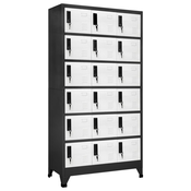 Ormaric s kljucem antracit-bijeli 90 x 40 x 180 cm celicni