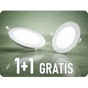 V-TAC Vgradna LED plošča z napajalnikom 24W, 2640lm, CCT, Backlit, okrogla, 1+1 gratis!