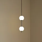 UMAGE LED-visoka svetilka Audrey, jeklena barva, 2-svetilna, O 12 cm - Dnevna soba/jedilnica - Dizajn - jeklo, opal - Kovina