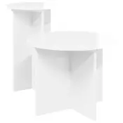vidaXL vidaXL Komplet stranskih mizic 2 pcs Bela visok sijaj Inženirski les, (5000210866)