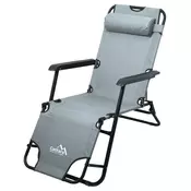 Cattara Zložljiv ležalnik Cattara COMFORT 2v1 s blazino, siv, nosilnost 90 kg