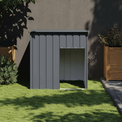 Kucica za pse s krovom antracit 110x103x109 cm pocincani celik