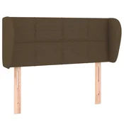 Vidaxl Vzglavje z ušesi temno rjavo 103x23x78/88 cm blago
