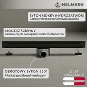 shumee Linearni stenski odtok Helmken 37501702, 700x41 mm, mat črna