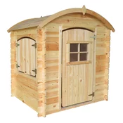 Timbela Zunanja otroška hiška, 19 mm deske - Lesena igralna hiška s podom V145 x 112 x 146 cm/1,1 m2 - TIMBELA M505, naravni les, (21884931)