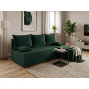 Temno zelena raztegljiva kotna sedežna garnitura VALERIO SLIM, 200x140 cm, obojestranska + 2 blazini GRATIS