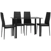 Homestar Jedilna miza z 5-delnim kompletom 120x60x75 cm črna
