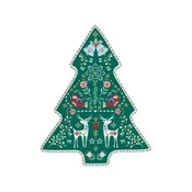 Christmas tree-shaped platter, porcelain, 25.5 x 20.5 cm, Christmas F