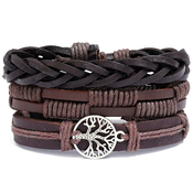 Muške narukvice Silver Tree of Life - Smeda KP33251