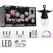 ProGarden LED-veriga PARTY s 10 žarnicami, dolžina 7,5 m, barvna