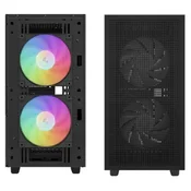 DeepCool CH360 Kucište DIGITAL ATX, Bocno staklo, Dual Status Display, 2xLED 140mm +1x120mm, USB-C, Crno