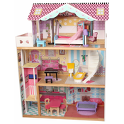 WIKY lesena hiška za punčke velikosti Barbie (82x30x110cm)
