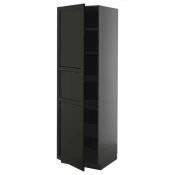 METOD Visoki element s policama, Crnosiva/Lerhyttan crno bajcovano, 60x60x200 cm
