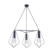 Jupiter 1646 - Luster na sajli KAIR 2xE27/60W/230V crna/grafit