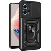 GS Oklepni ovitek za Xiaomi Redmi Note 12 4G, CamShield Slide, črn