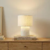 Namizna svetilka Lindby Jone, bela, tekstil, 30 cm - Dnevna soba/jedilnica - Sodobni - Tkanine/tekstil