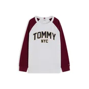 TOMMY HILFIGER Majica VARSITY bež/temno rdeča/črna/bela