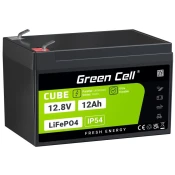 Zelena celica CUBE LiFePO4 baterija za prosti čas 12Ah 12,8V 153,6Wh sončna baterija za invalidske vozičke, igrače, skuterje, kosilnice