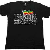 Bob Marley Majica Flag Logo Unisex Black M
