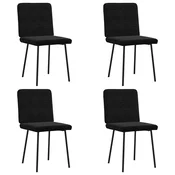 shumee vidaXL Jedilni stoli 4 kosi črn žamet
