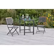 Gardenson SET ZA BALKON PATMOS les, kovina barve grafita, barve akacije