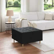 vidaXL Gumbni stol z blazino Črna 80 x 80 x 45 cm blago