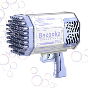 Pištolj za mjehurice od sapunice Bubblezooka  s LED efektima u boji i 69 pucackih rupa - bijelo ljubicasti