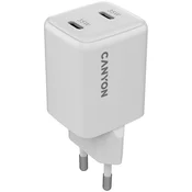 CANYON charger CU20AC GaN 20W 1xPD 1xQC EU White