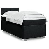 VIDAXL Box spring postelja z vzmetnico črna 80x200 cm blago