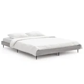 Vidaxl Posteljni okvir siva sonoma 140x190 cm inženirski les