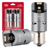 Avtomobilske LED žarnice AMiO PY21W, oranžne, 12V/24V
