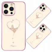 1 to 3 Ovitek Kingxbar S Kristali Swarovski Za Iphone 14 Plus Wish Series Roza