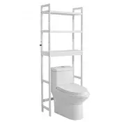 VEVOR Polica za shranjevanje nad straniščem 3 nivoji 63x26x170 cm bela