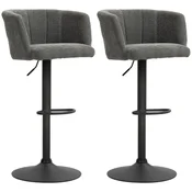 Homestar Set barskih stolov nastavljive višine 59x53x89-110 cm temno siva