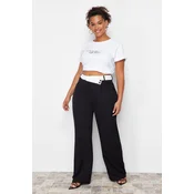 Trendyol Curve Black High Waist Wideleg Woven Trousers