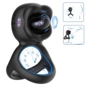 Biu-Biu - obroček za penis in vibracijski stimulator klitorisa (črna)