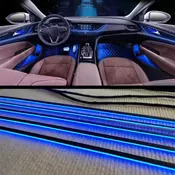 Universal 18 In 1 Dual Zone LED Car Ambient Light RBG 64 Color Interior Acrylic Strip Backlight Guide Decoration Atmosphere Lamp